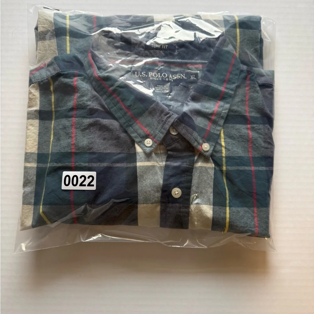 U.S. Polo Assn. Men's Multicolor‎ Plaid Shirt Size XL (0022)A7